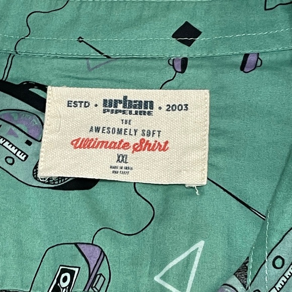 Urban Pipeline Ultimate Shirt Button Down Collared Music Print Men's XXL - Picture 3 of 9